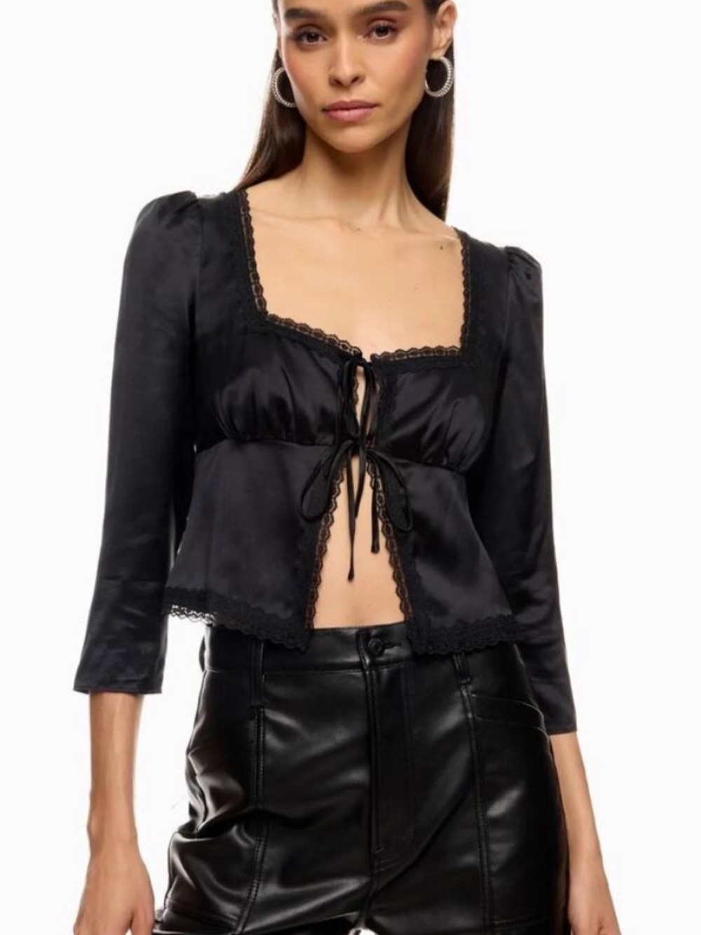 Reformation Black Rosalina Top
